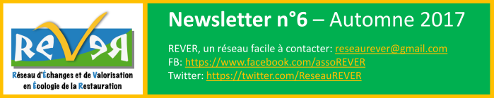 Lire la suite à propos de l’article Newsletter n°6 – Automne 2017